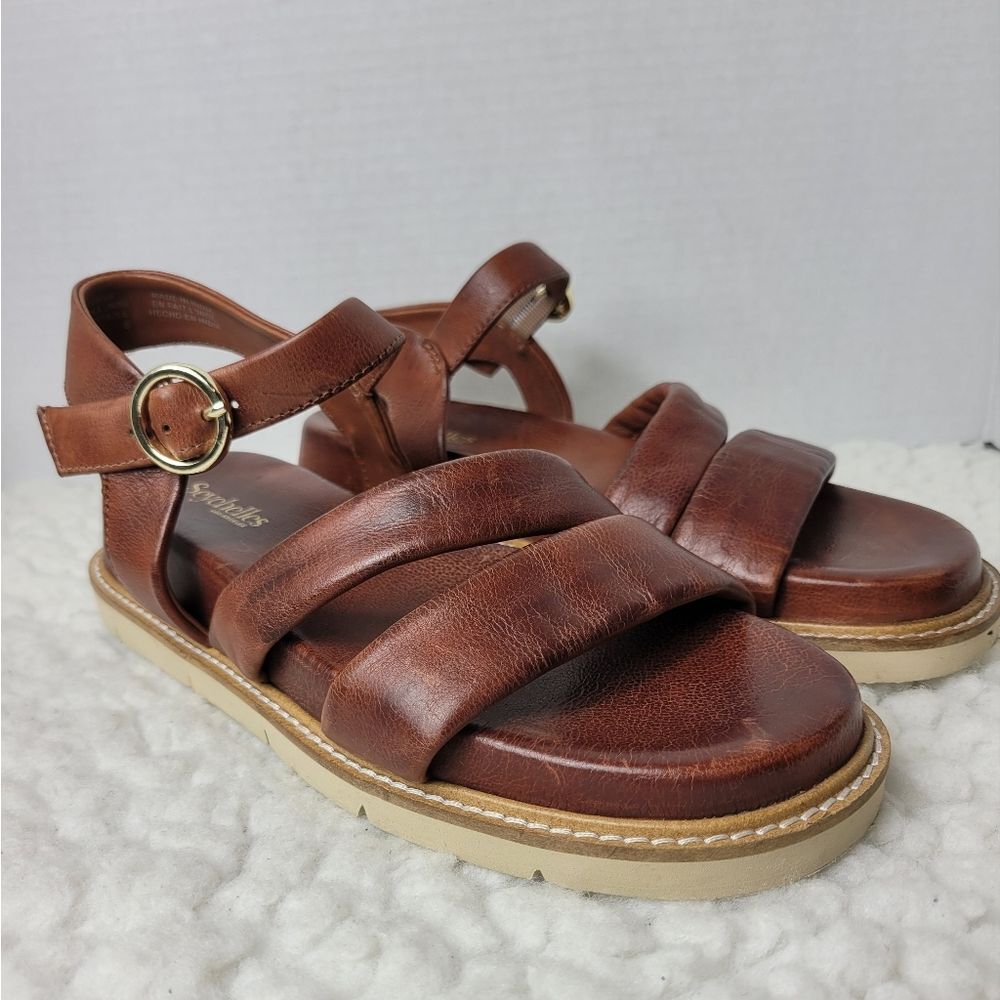 Seychelles Tangelo Women's Platform Sandals Size 8 Brown Leater Stappy Shoes